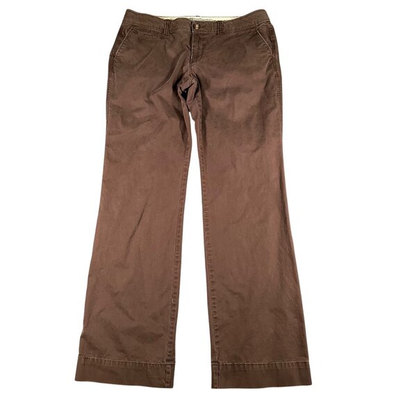 Old Navy Pants Womens 8 Brown Low-Rise Regular Fit Flat Front Pants Pockets - Picture 1 of 10